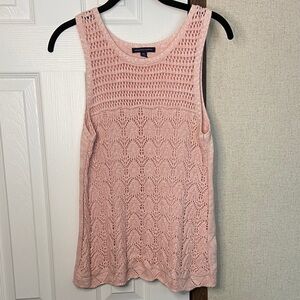 American Eagle Outfitters Pink‎ Crochet Tank Top Size Small